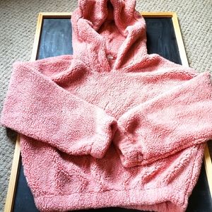 Pink fuzzy bear hoodie